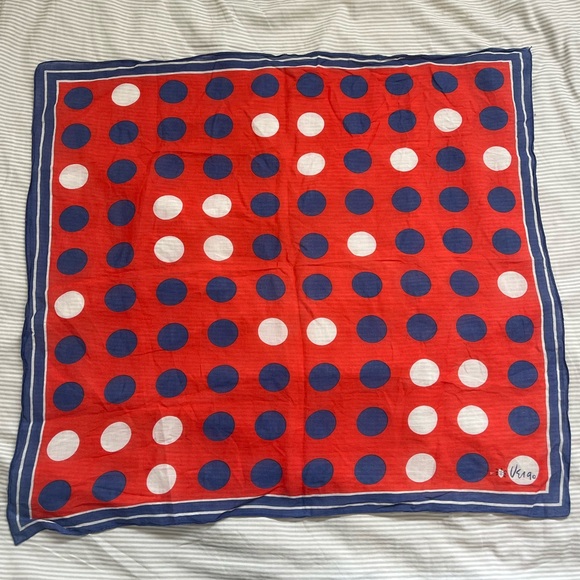 Vintage Vera Neumann ladybug polka dot square scarf handkerchief - Picture 2 of 9
